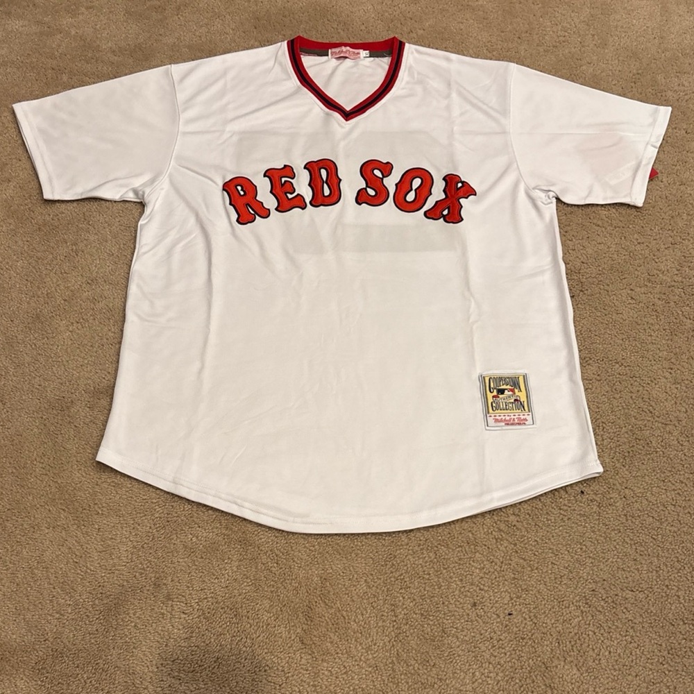 Carlton Fisk Boston Red Sox Jersey Mens XL 1977 Home White Retro Throwback